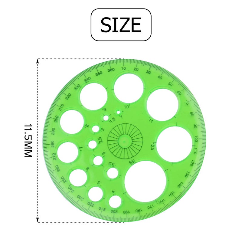 Aylifu 3 Pieces Plastic Template Ruler Circles Drawing Stencil Geometric Tool Multifunction for Office School Home - Image 3